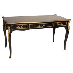 Louis XV Style Black Lacquer Writing Table