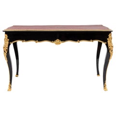 Louis XV Style Black Lacquered Writing Desk, circa 1880