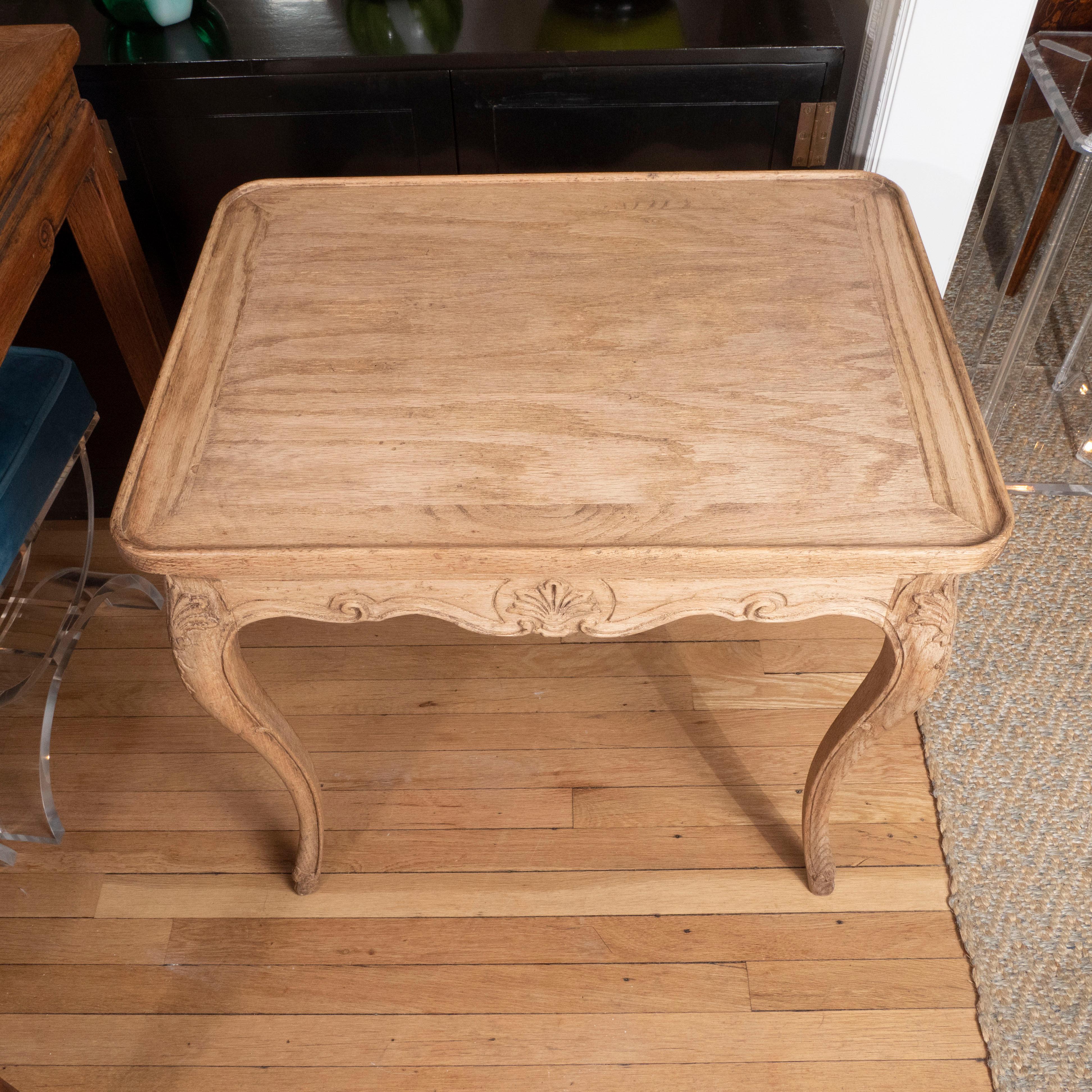 French Louis XV Style Bleached Oak Table