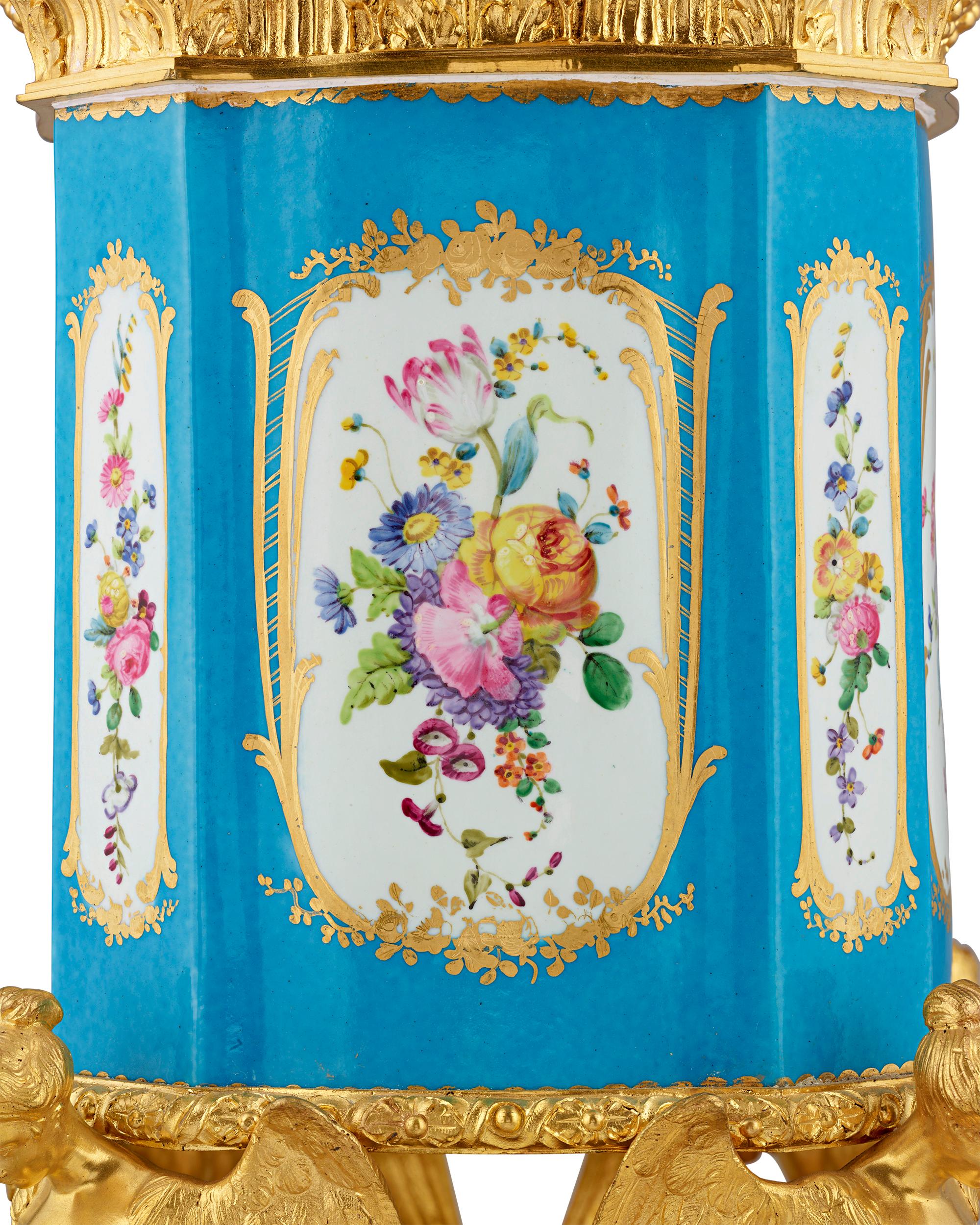 French Louis XV Style Bleu Céleste Vase For Sale