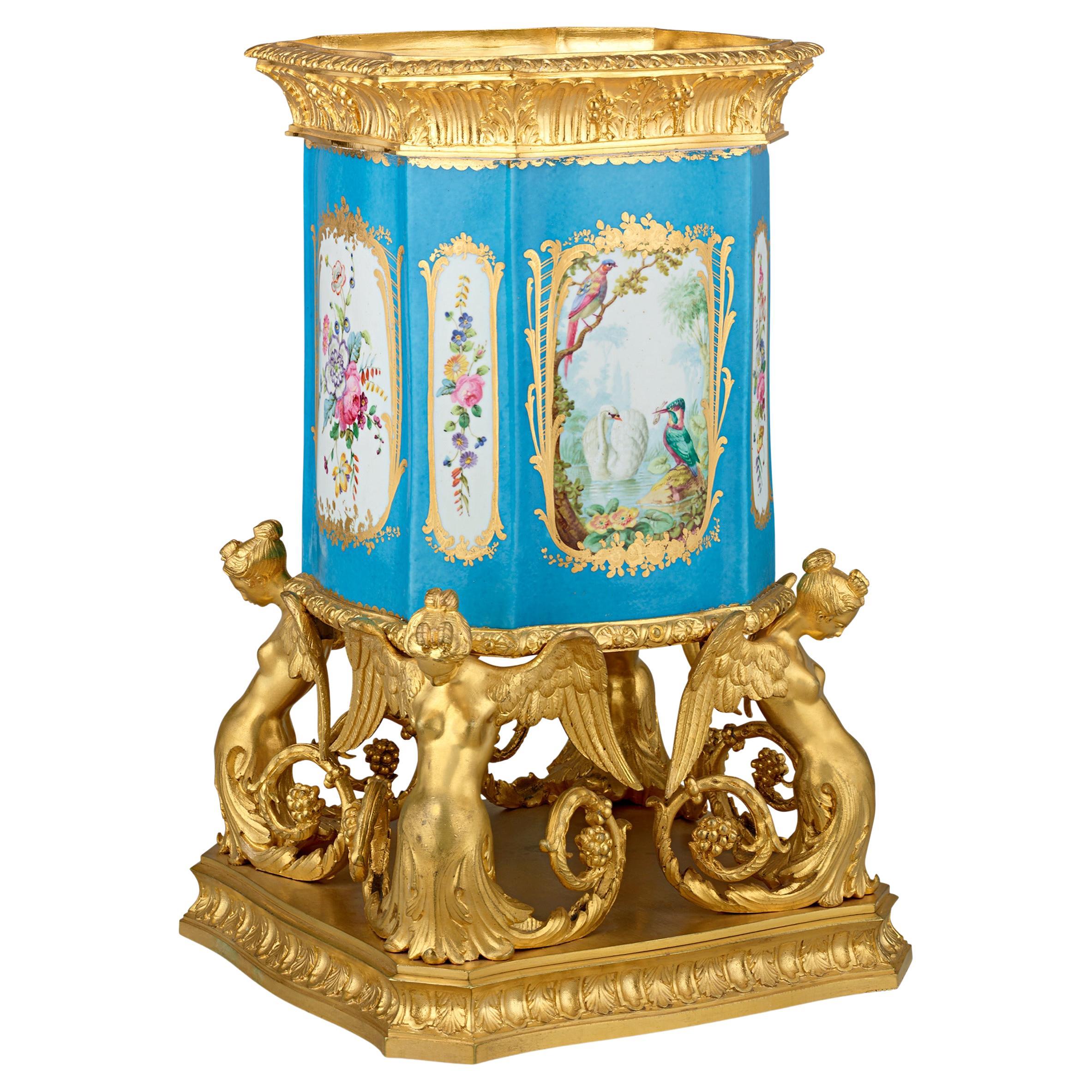 Louis XV Stil Bleu Céleste Vase