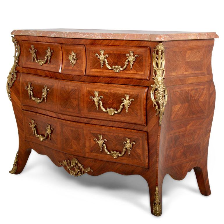 French Louis XV Style Bombe Commode from Paris