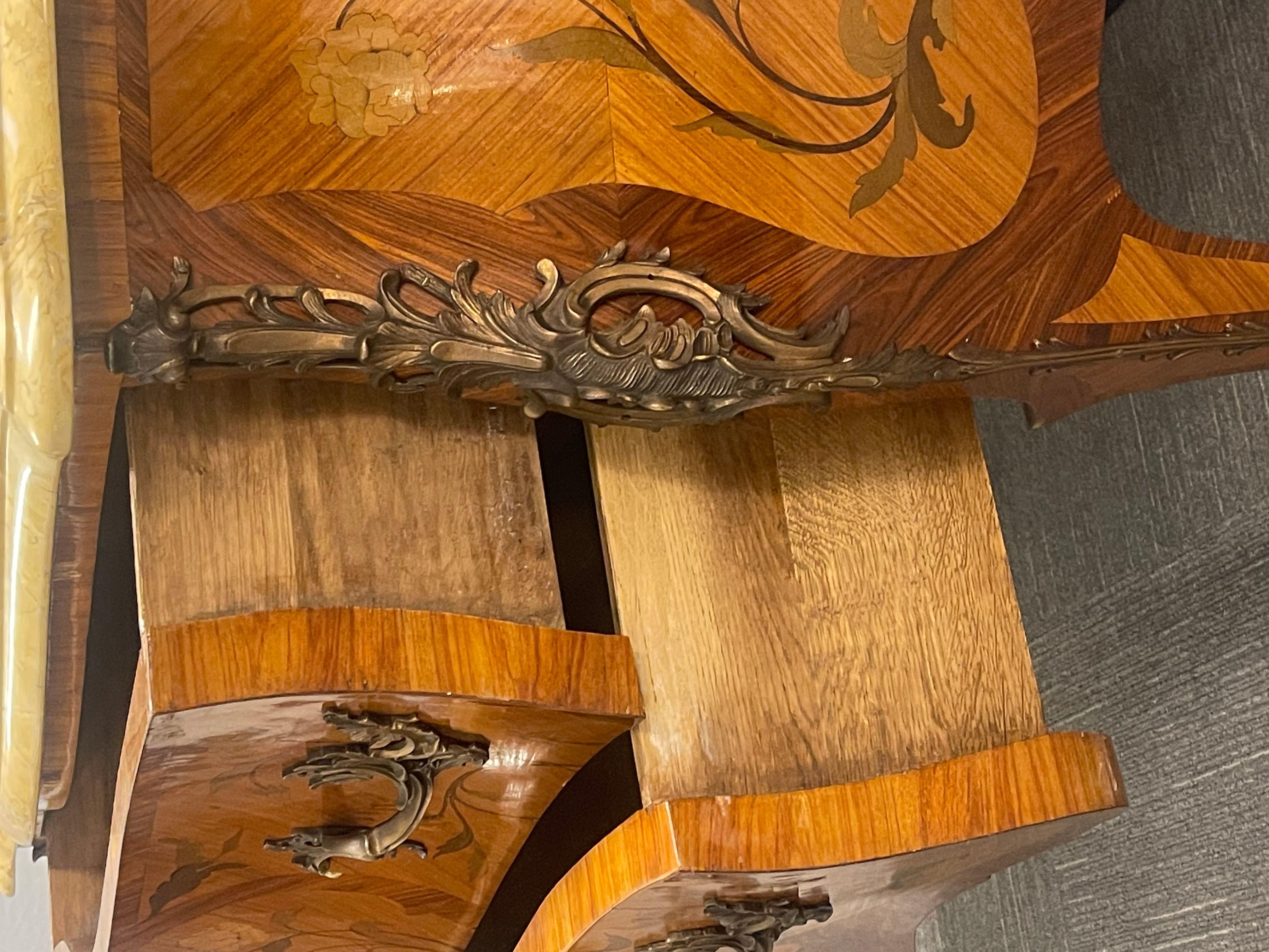 Louis XV Style Bombe Inlaid Commode, Chest or Dresser 10