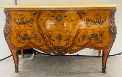 Louis XV Style Bombe Inlaid Commode, Chest or Dresser