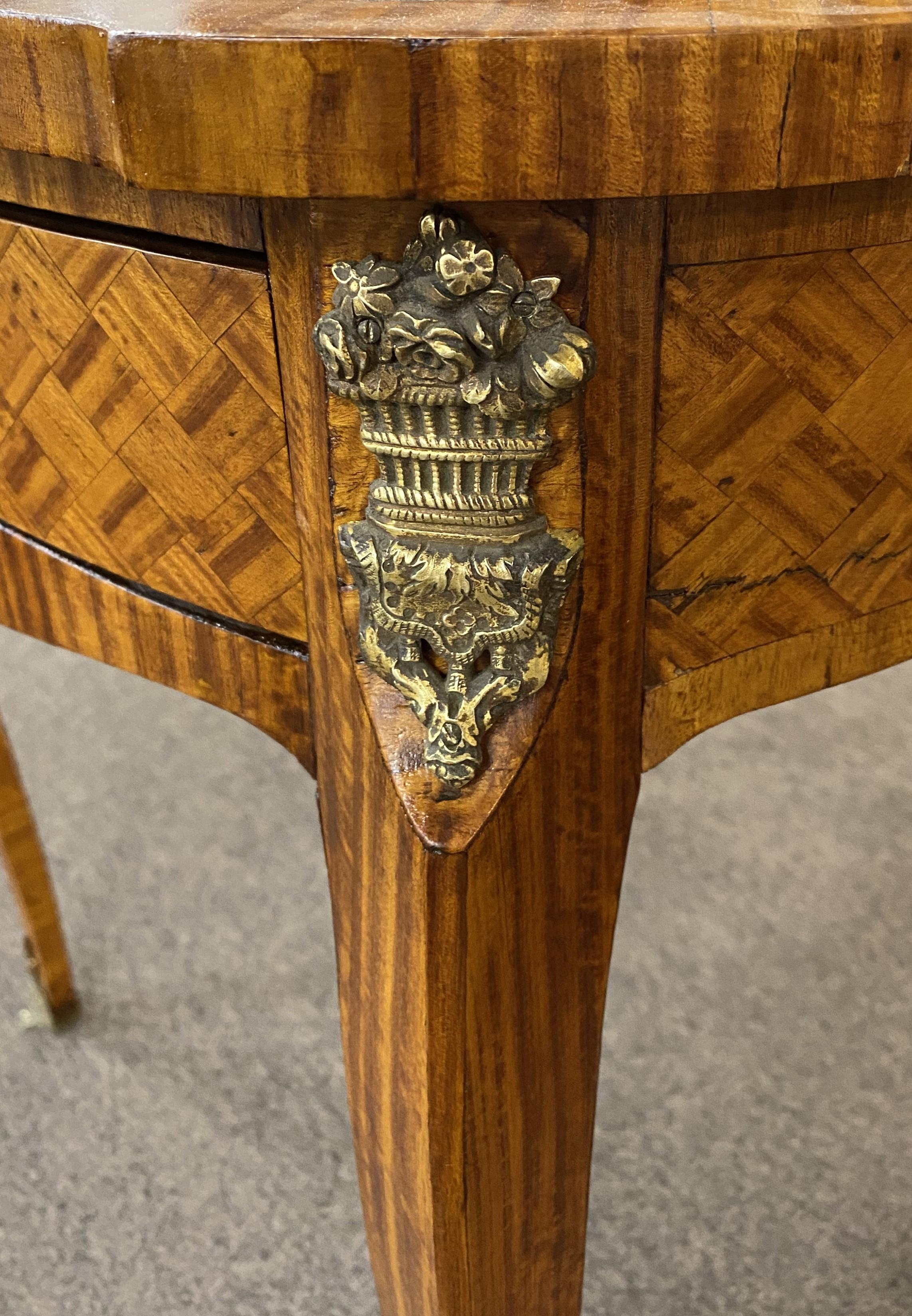 Brass Louis XV Style Bonheur de Jour Ladies Desk For Sale