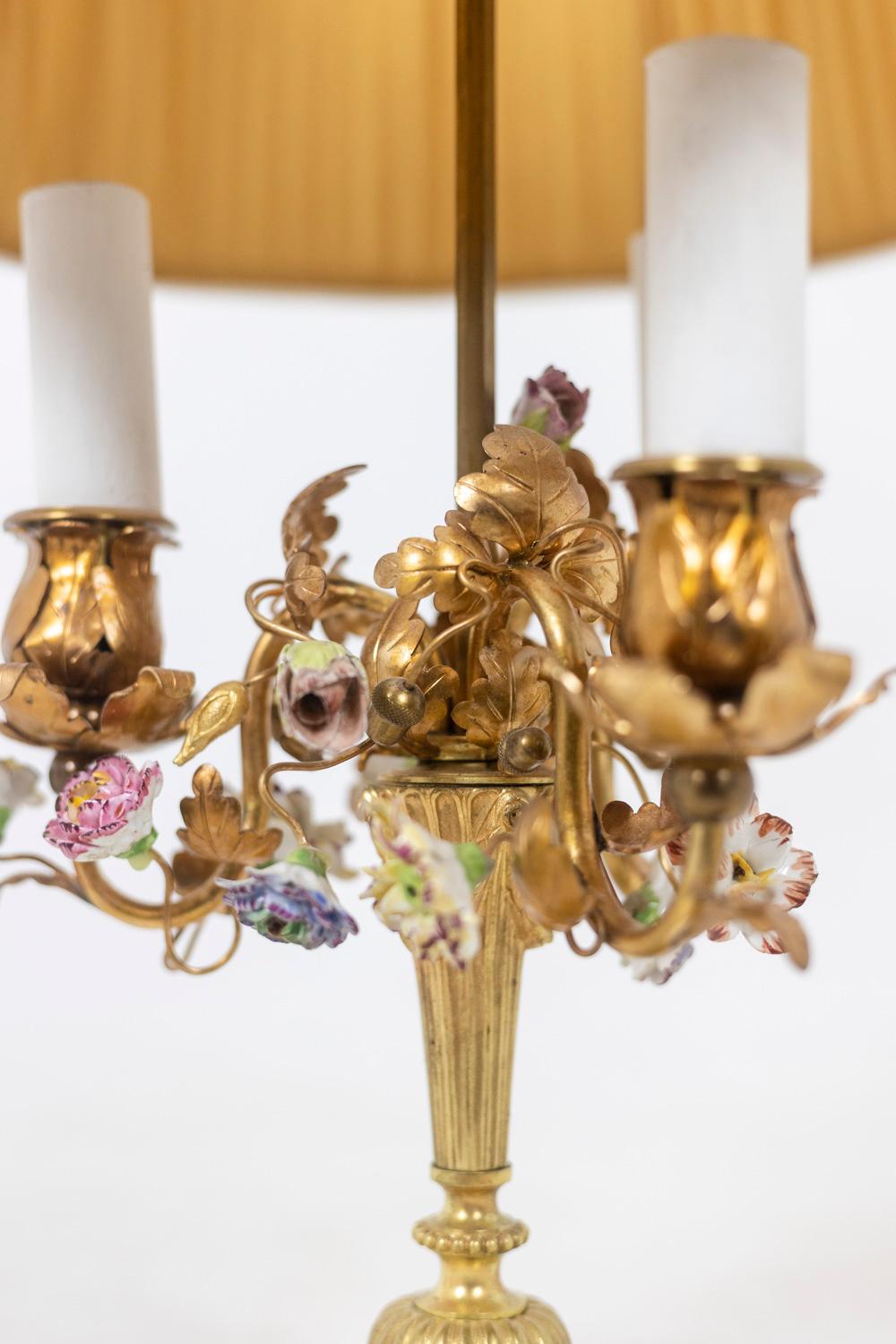 French Louis XV style bouillotte lamp, circa 1900 For Sale
