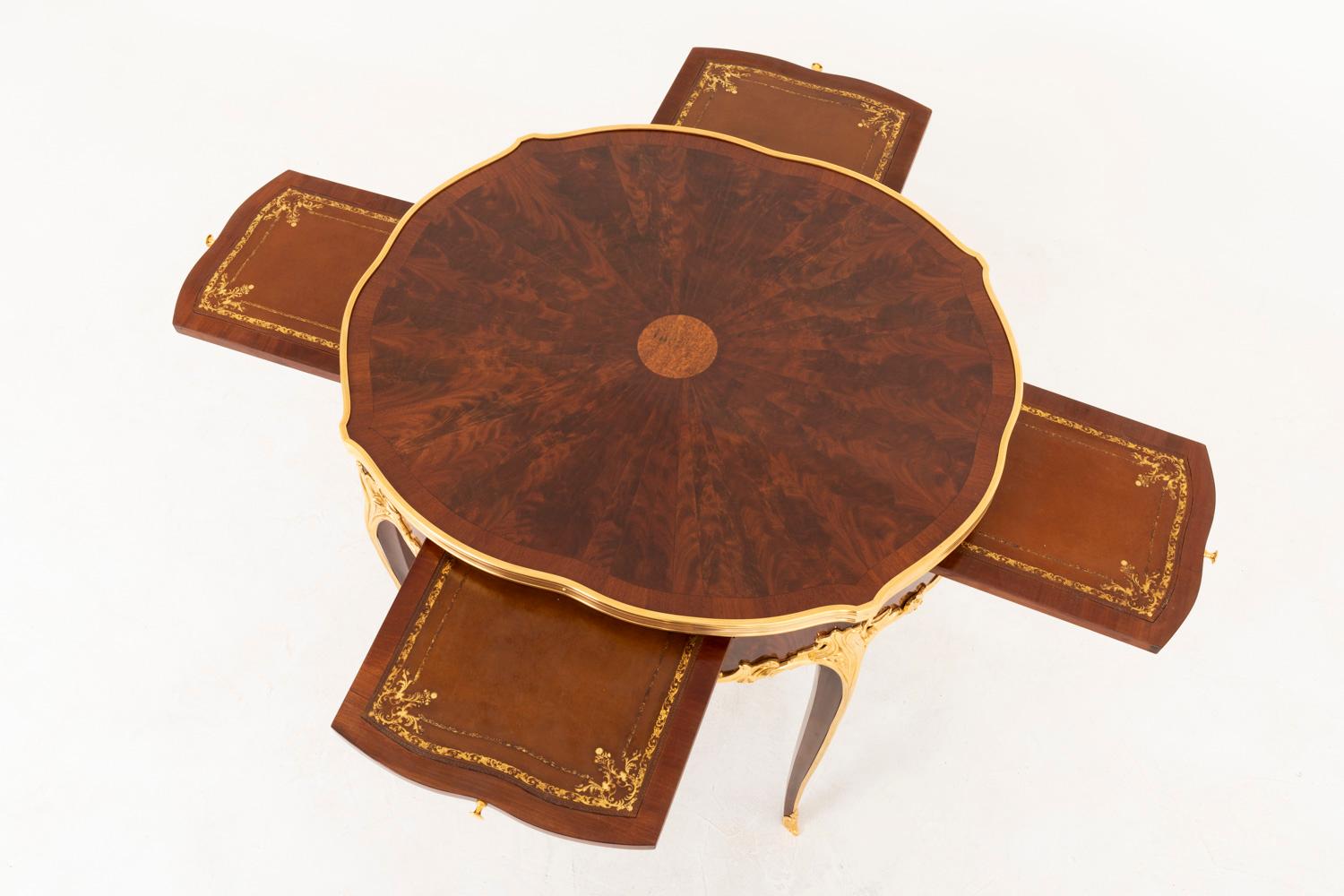Gilt Louis XV Style Bouillotte Table in Kingwood, Late 19th Century For Sale