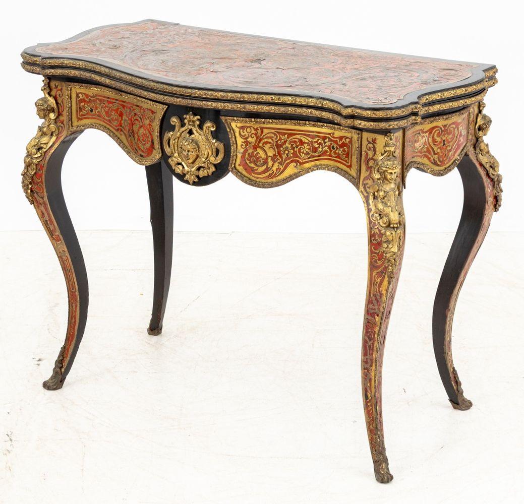 Louis XV Style Boulle Card Table In Good Condition For Sale In Astoria, NY