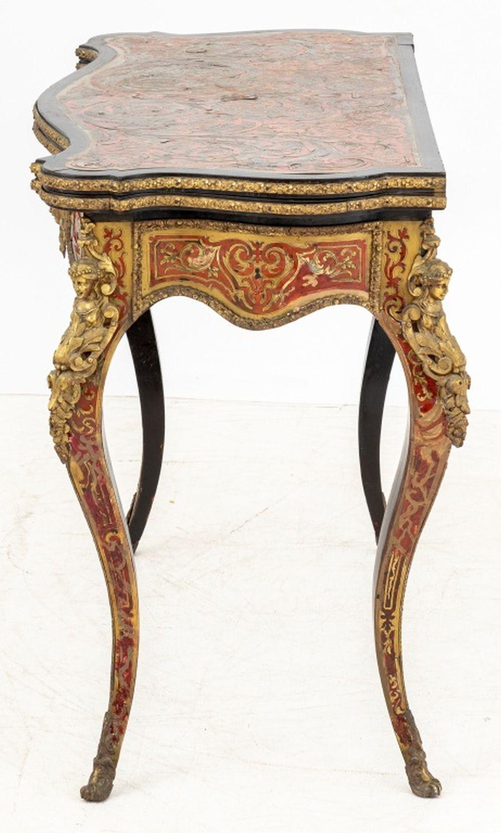 Metal Louis XV Style Boulle Card Table For Sale