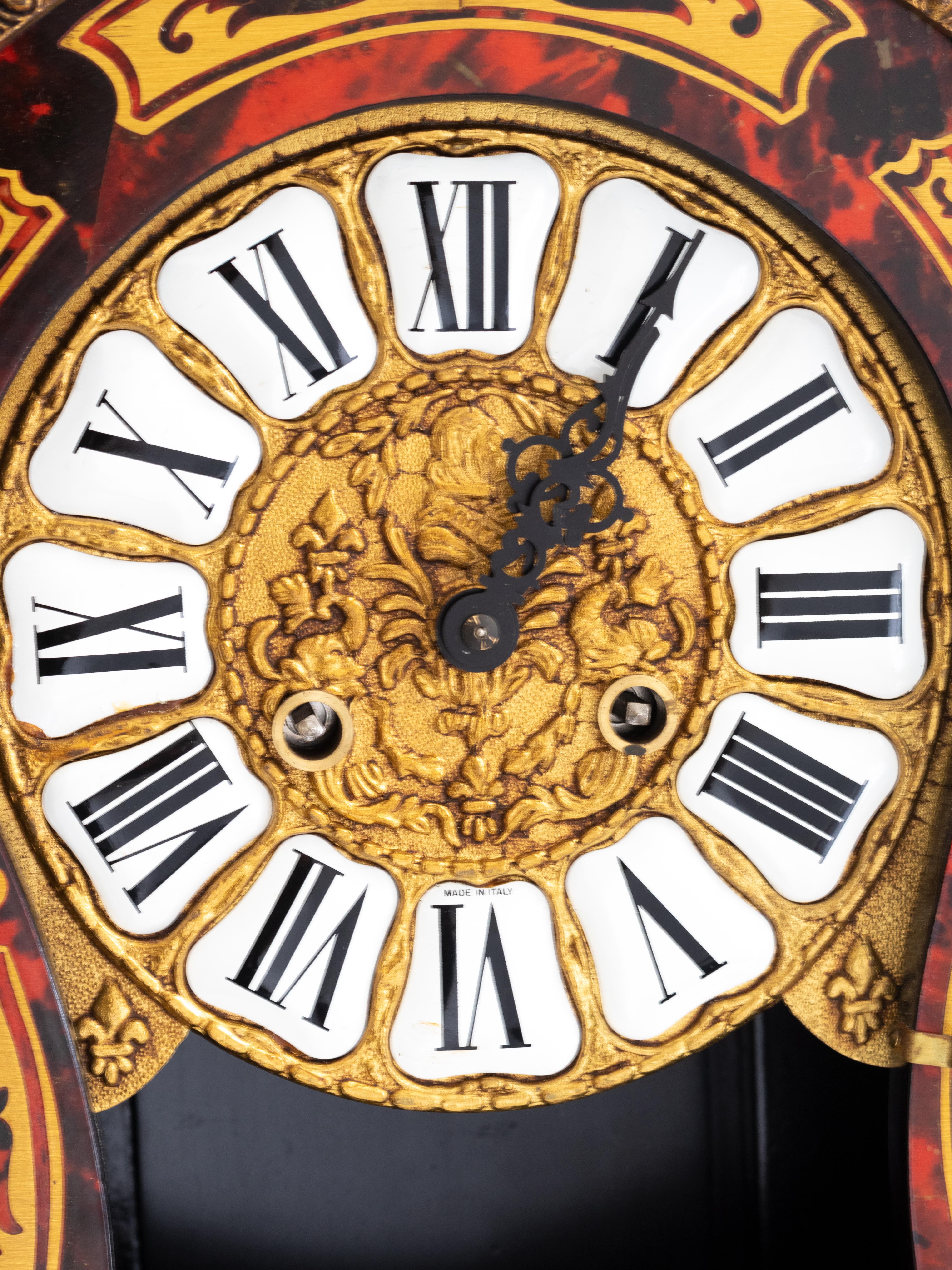 Louis XV Style Boulle Mantel Clock with Sun Pendulum, 20th Century im Angebot 4