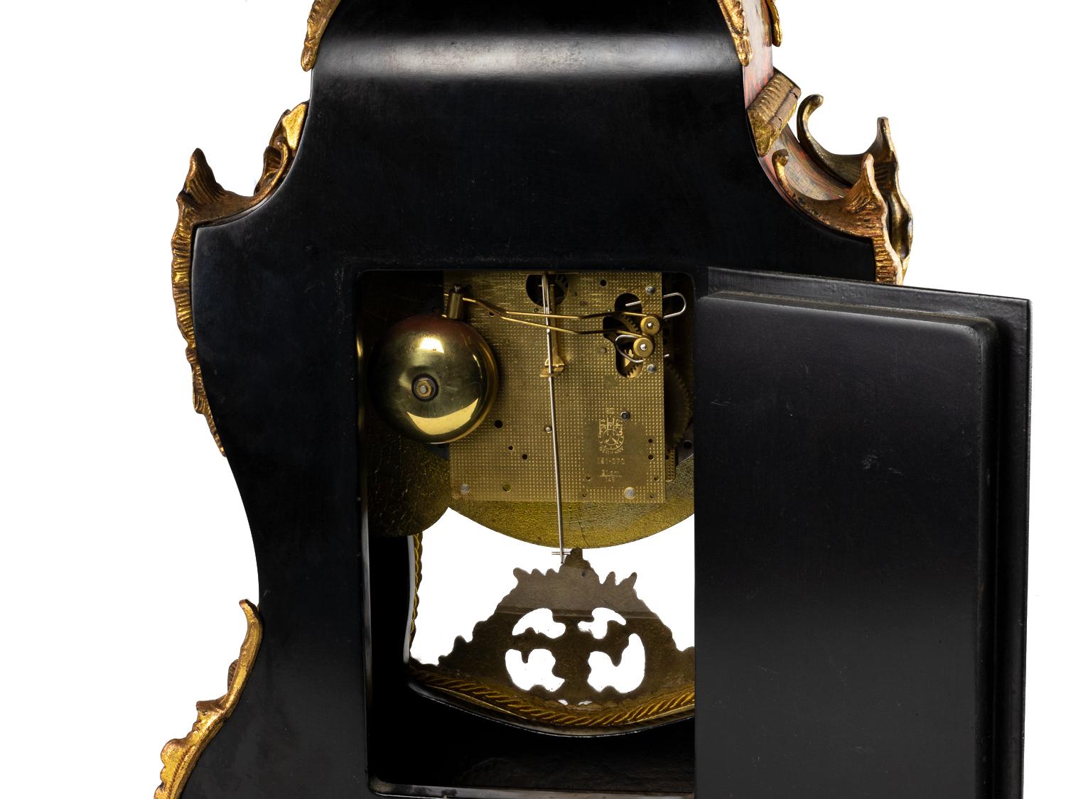 Louis XV Style Boulle Mantel Clock with Sun Pendulum, 20th Century im Angebot 8