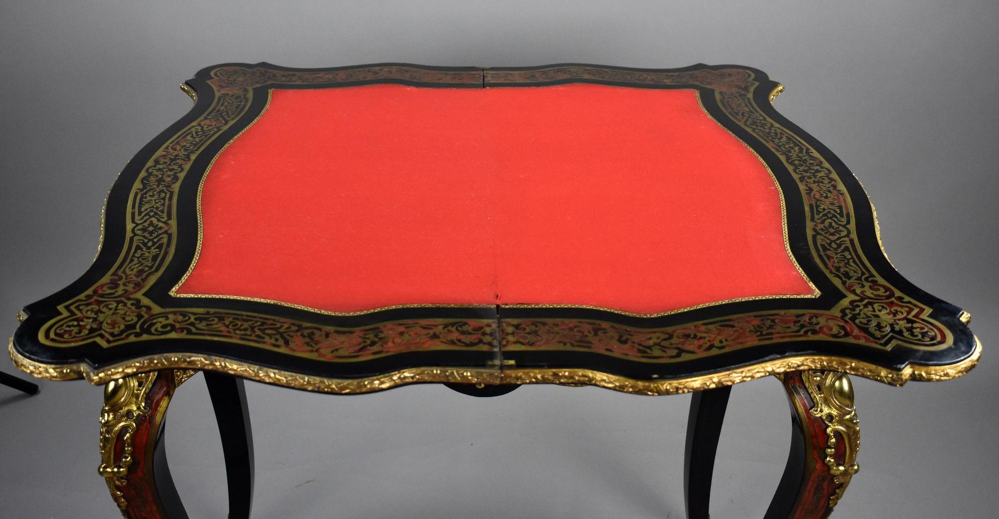 Louis XV Style Boulle Marquetry Card Table by Edwards & Roberts For Sale 5