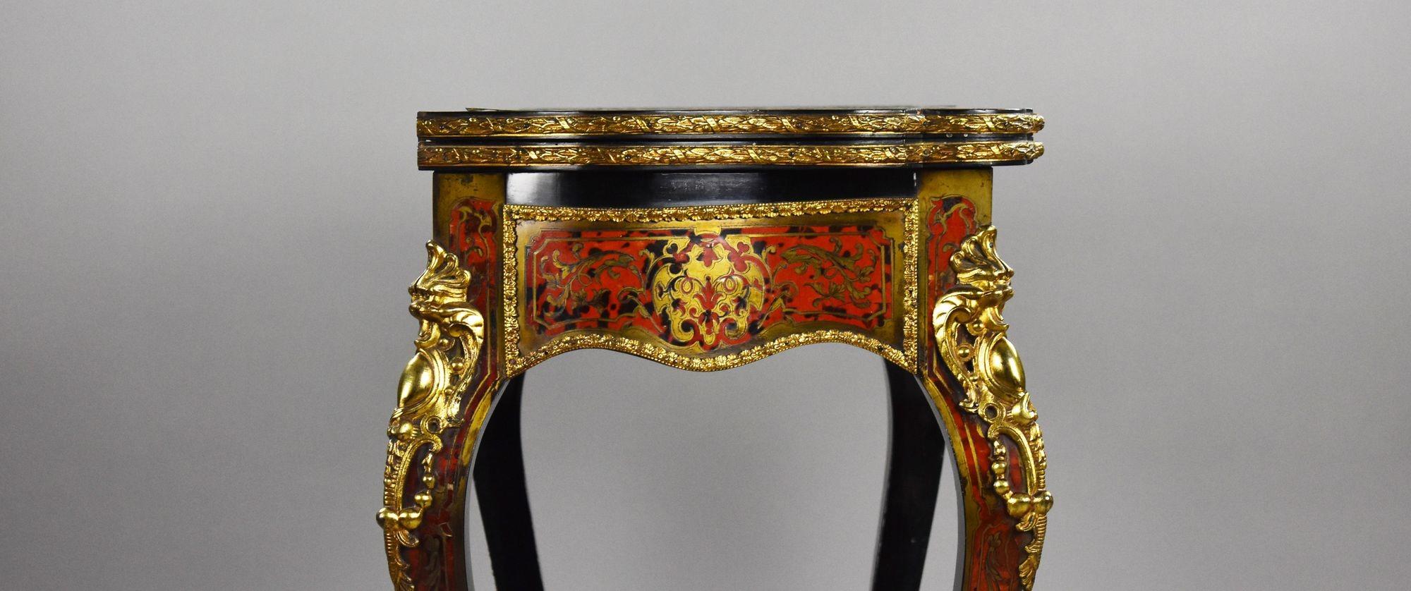 Louis XV Style Boulle Marquetry Card Table by Edwards & Roberts For Sale 7