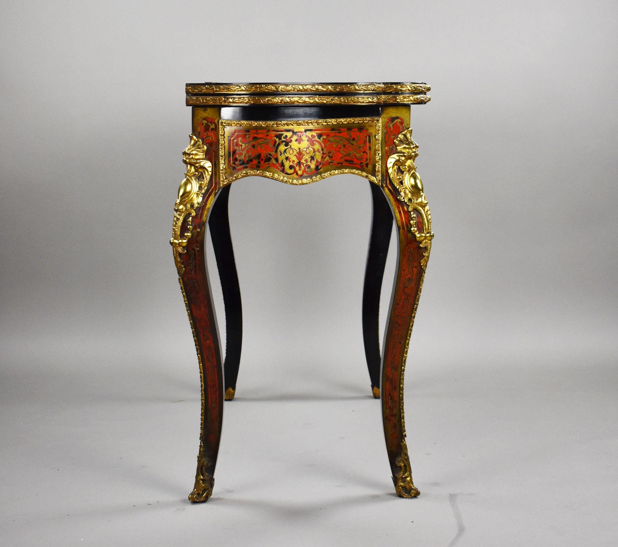 19th Century Louis XV Style Boulle Marquetry Card Table by Edwards & Roberts For Sale