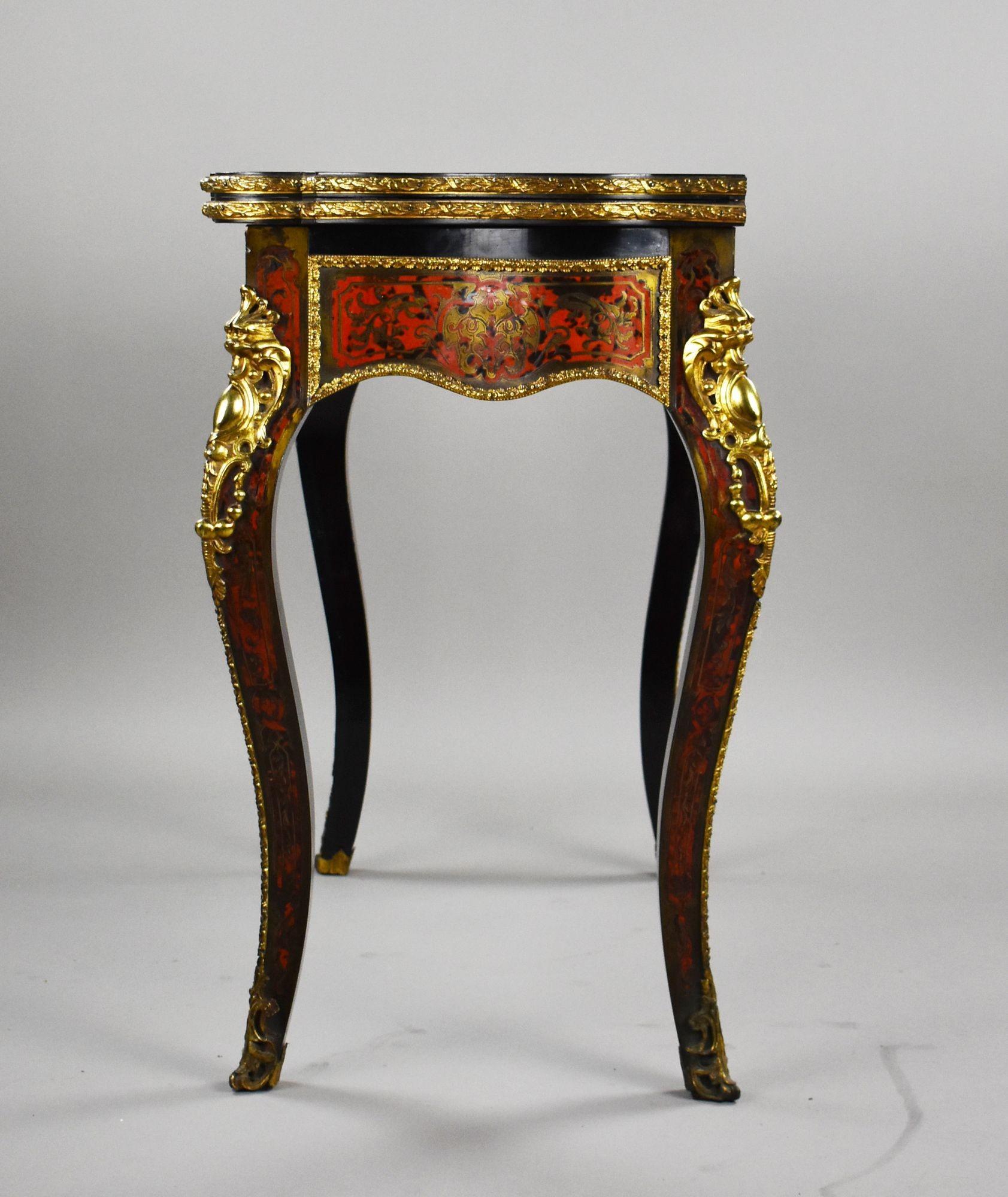 Louis XV Style Boulle Marquetry Card Table by Edwards & Roberts For Sale 1