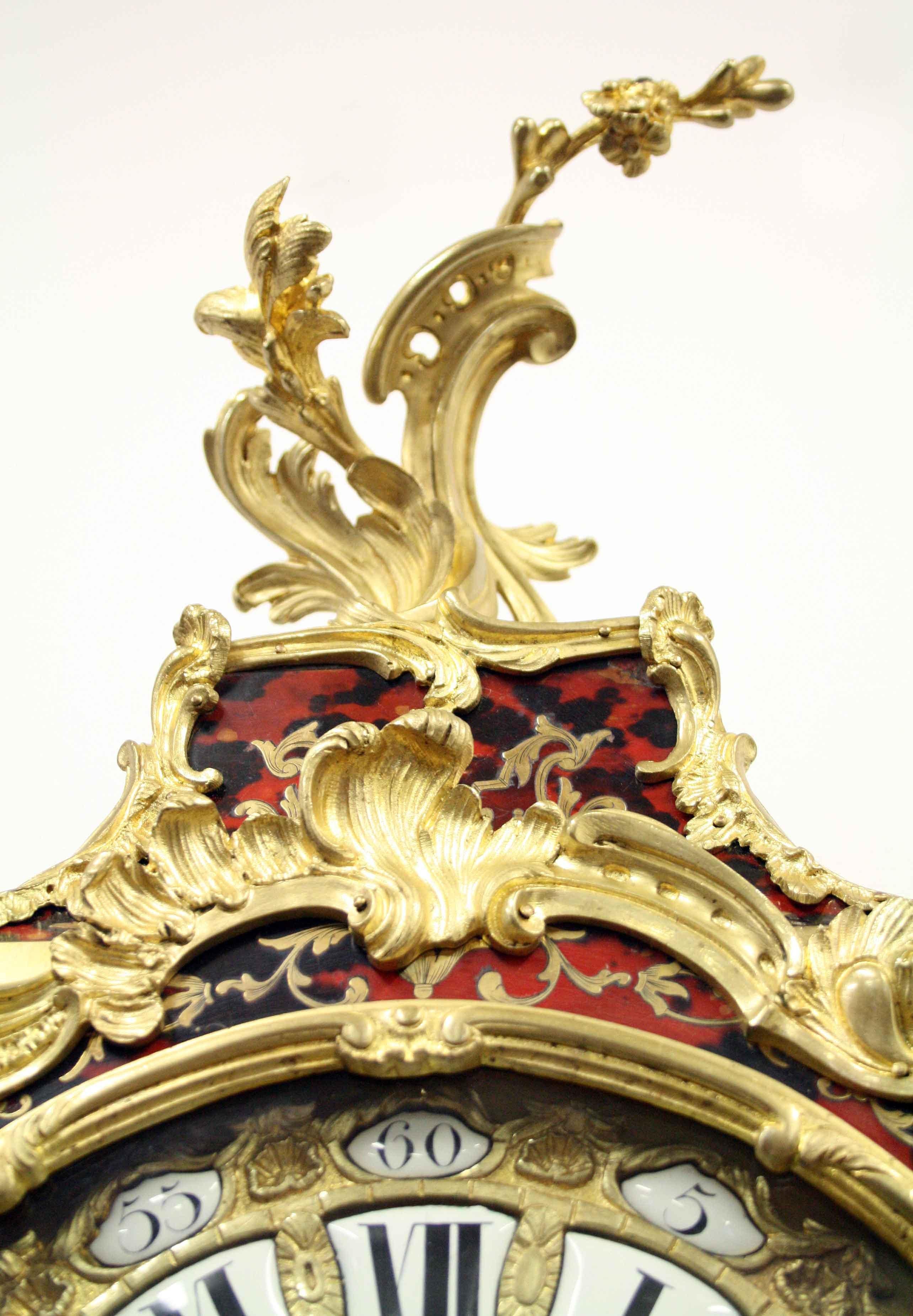Louis XV Style Boulle Marquetry Clock, circa 1870 In Good Condition For Sale In Edinburgh, GB
