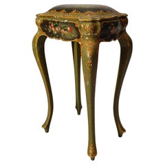 Louis XV Style Box Table, Venetian, Painted Wood, 19th