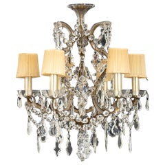 Louis XV Style Brass and Cut Crystal Chandelier