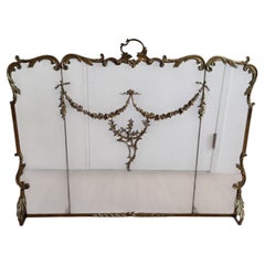 Louis XV Style Brass Fireplace Screen