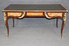 Louis XV Style Brass Mounted Leather Top Partners Desk