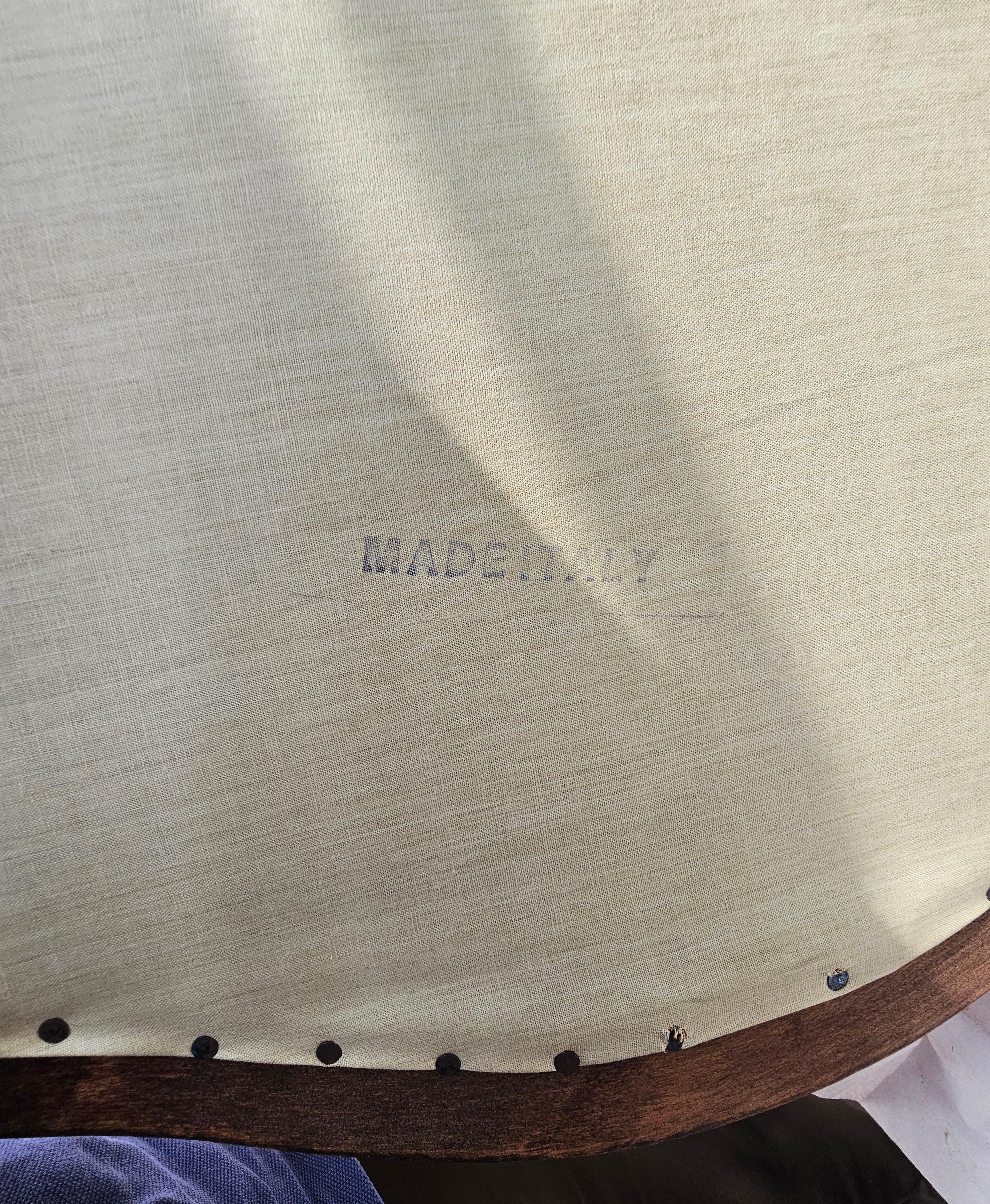Louis XV Style Brass Nail Studded, Caned and Partial Upholstered Fauteuil For Sale 4