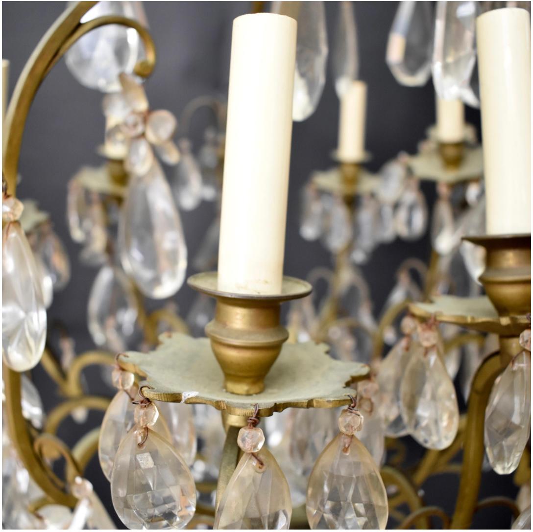 Louis XV Style Bronze And Crystal Chandelier For Sale at 1stDibs