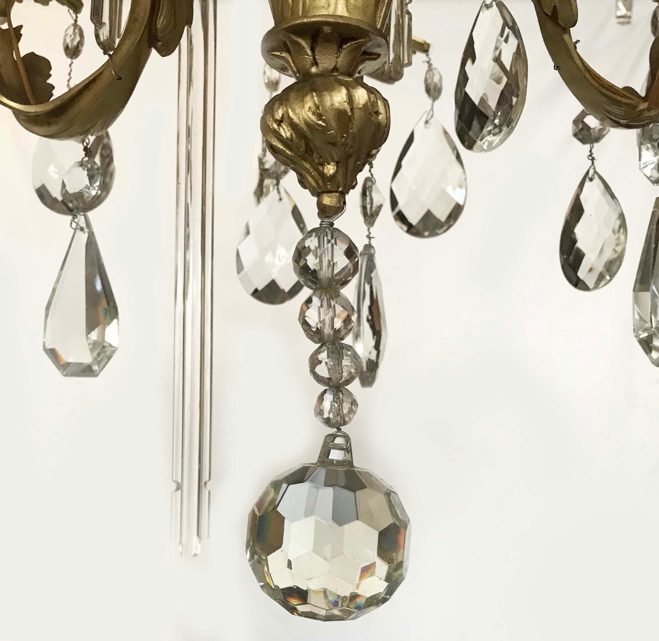 French Louis XV Style Bronze and Crystal Chandelier For Sale