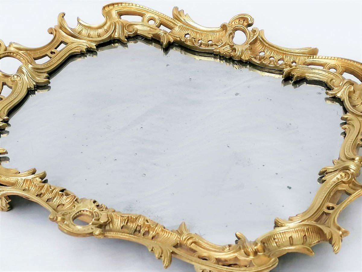 Gilt Louis XV Style Bronze and Mirror Table Centerpiece, France, 19th Century