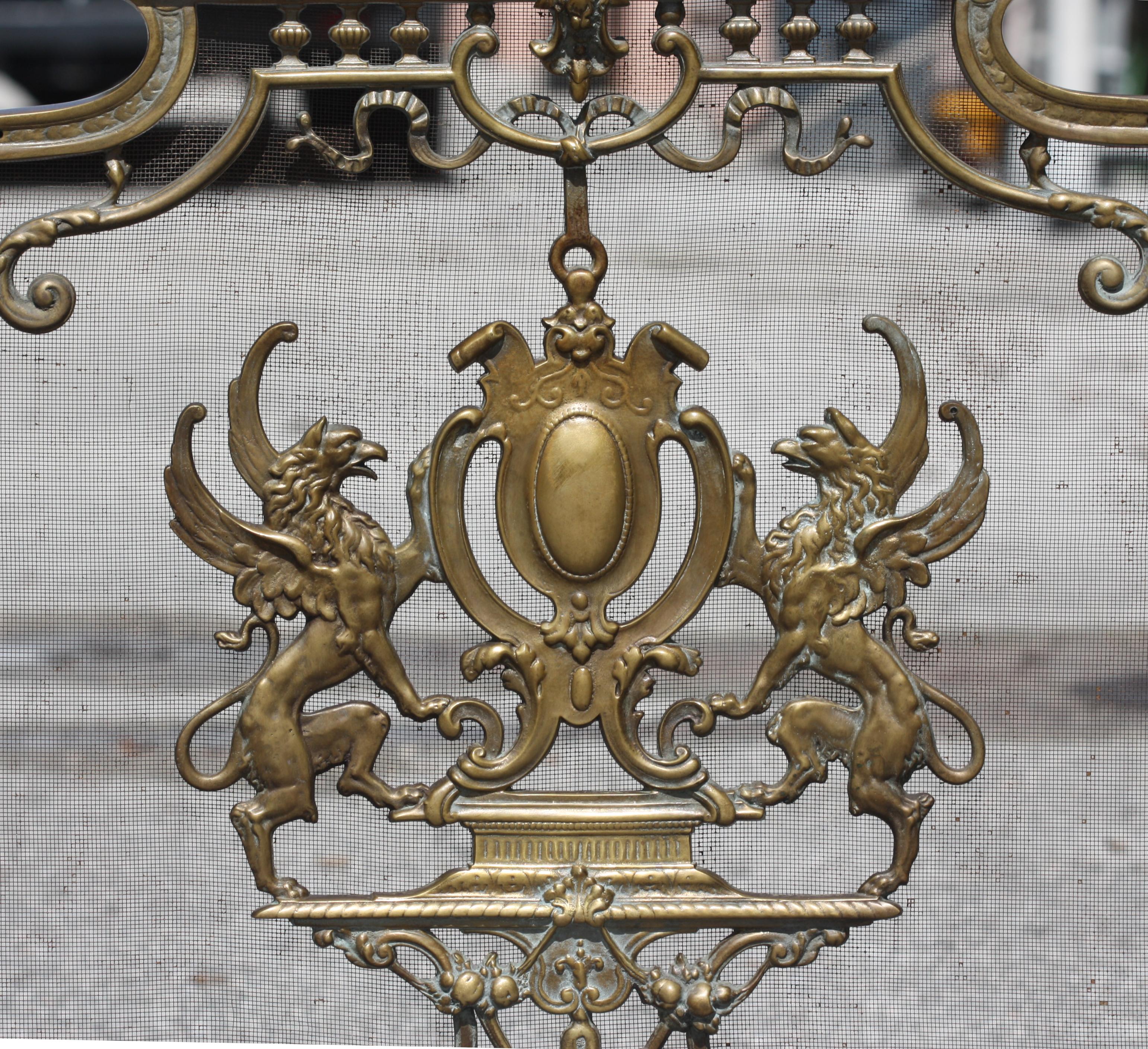  Louis XV Style Bronze Fireplace Suite  In Good Condition For Sale In West Palm Beach, FL