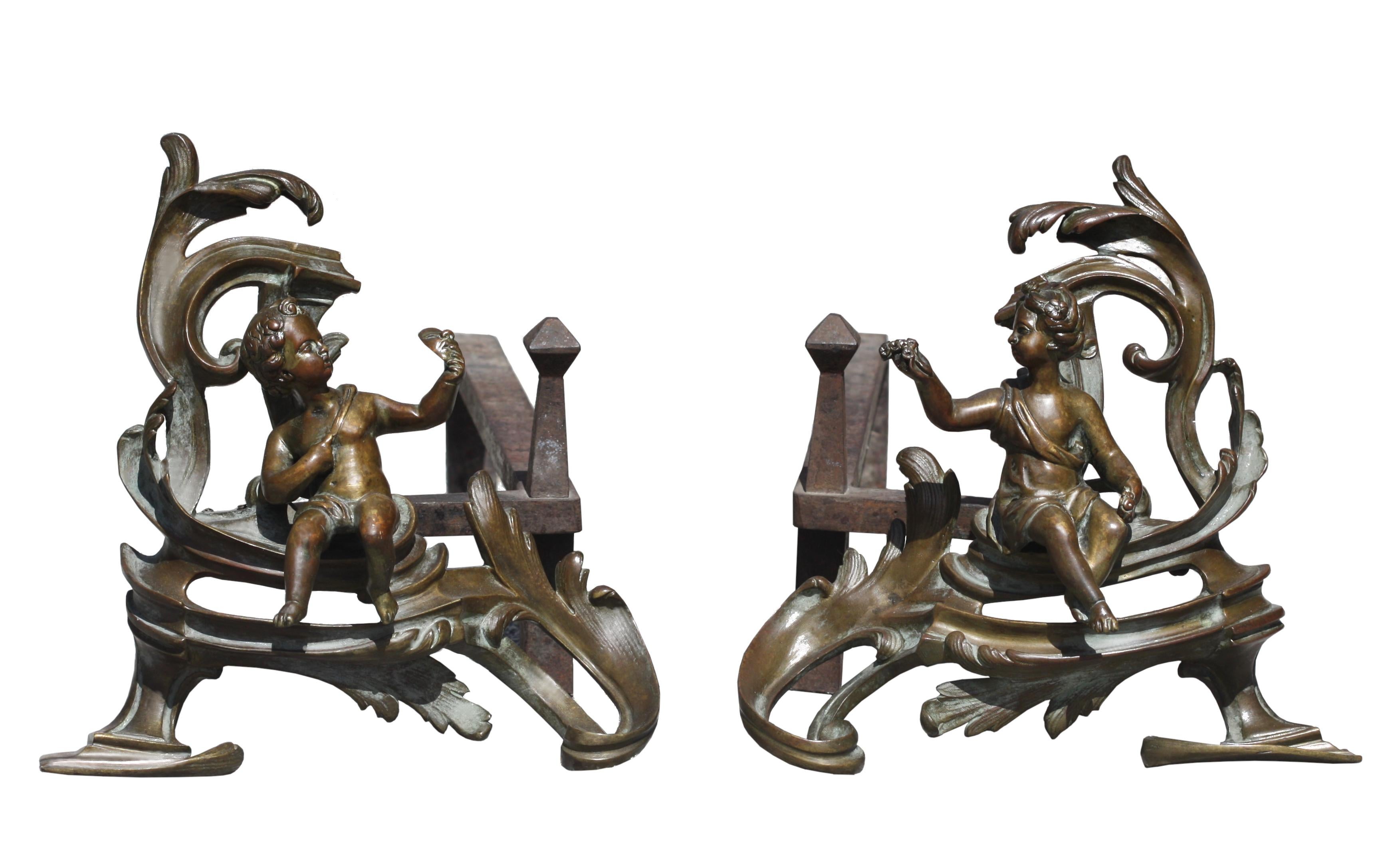  Bronze-Kamin-Suite im Louis XV-Stil  im Angebot 3