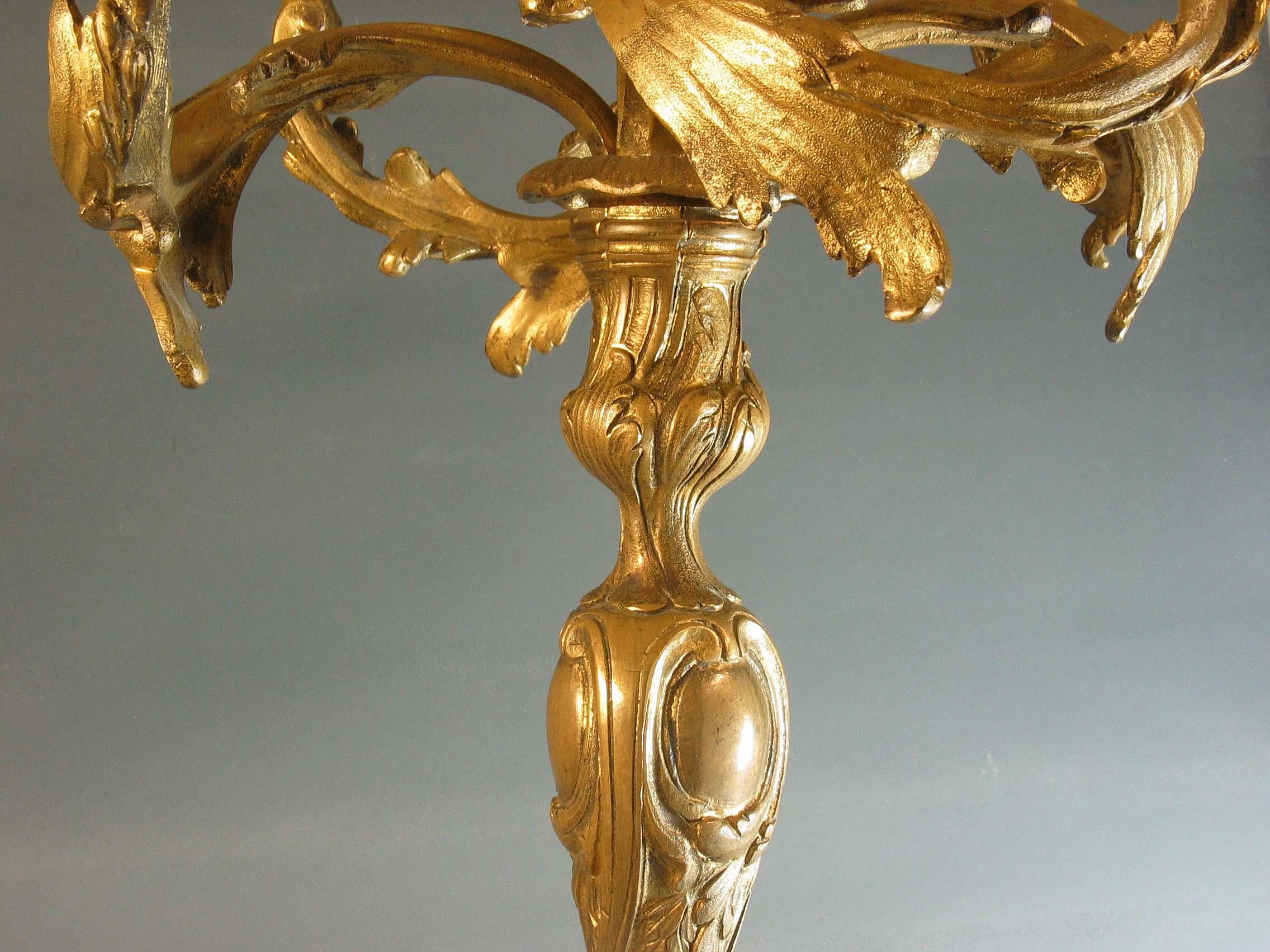 Louis XV Style Bronze Five-Light Candelabra For Sale 1