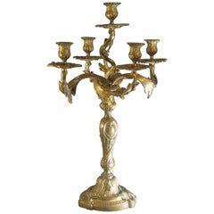 Louis XV Style Bronze Five-Light Candelabra