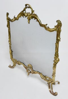Louis XV Style Bronze and Mesh Metal Fire Screen