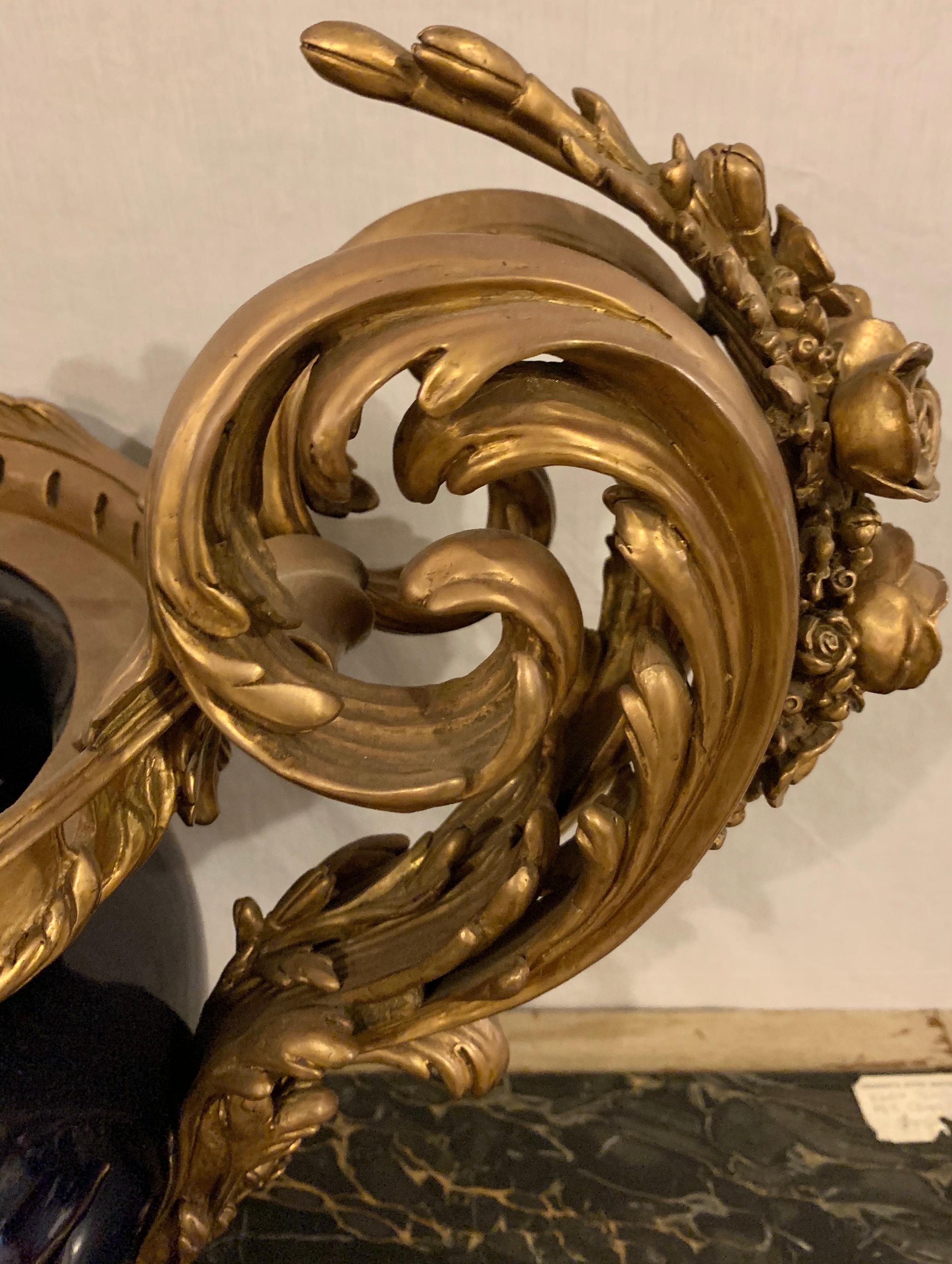Louis XV style bronze mounted cobalt blue center jardinière / planter. This finely cast bronze mounted twin handled vase, jardinière or planter is simply put…spectacular. Large and Impressive with its flowing floral design this centerpiece would