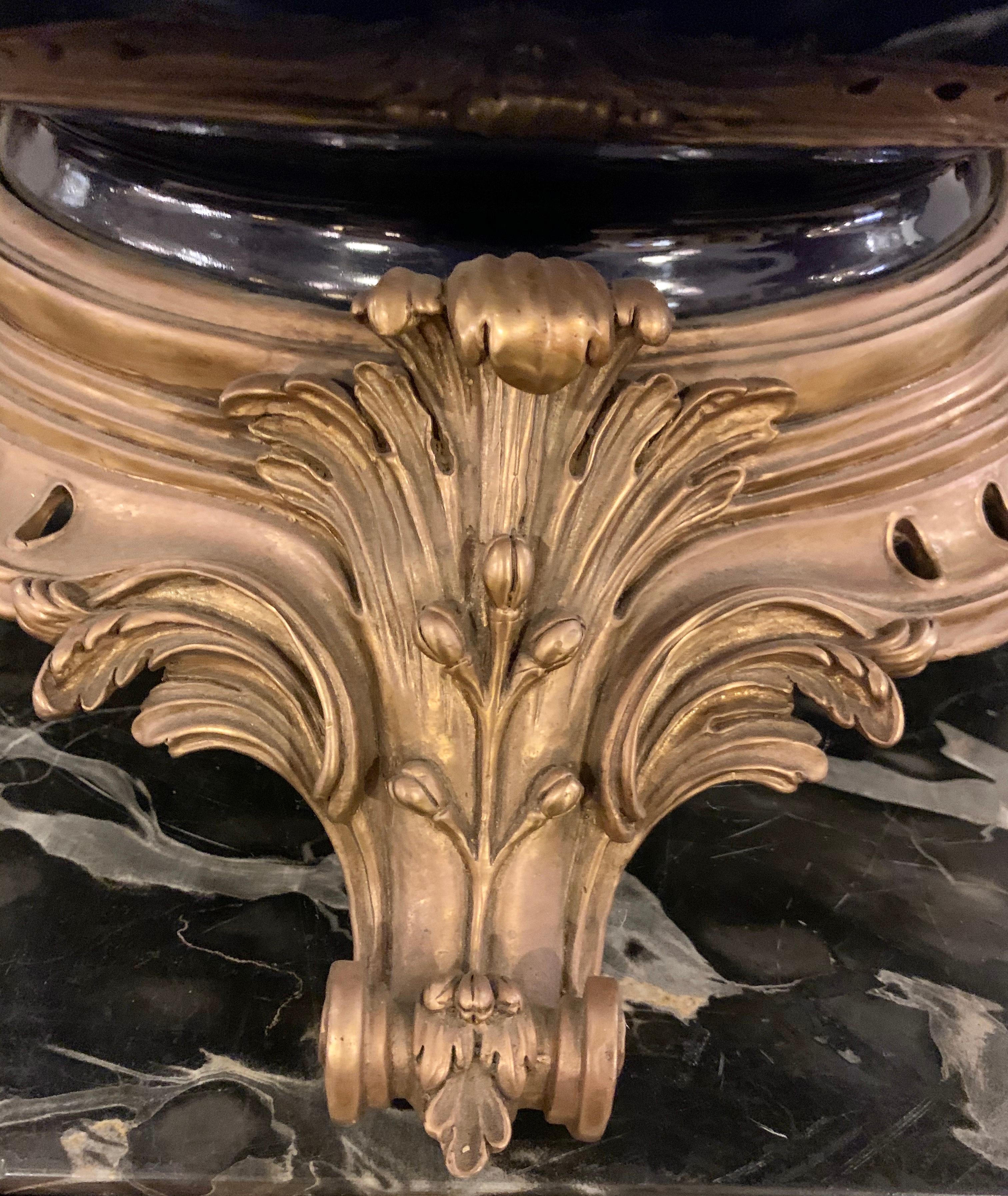 20th Century Louis XV Style Bronze Mounted Cobalt Blue Center Jardinière Planter