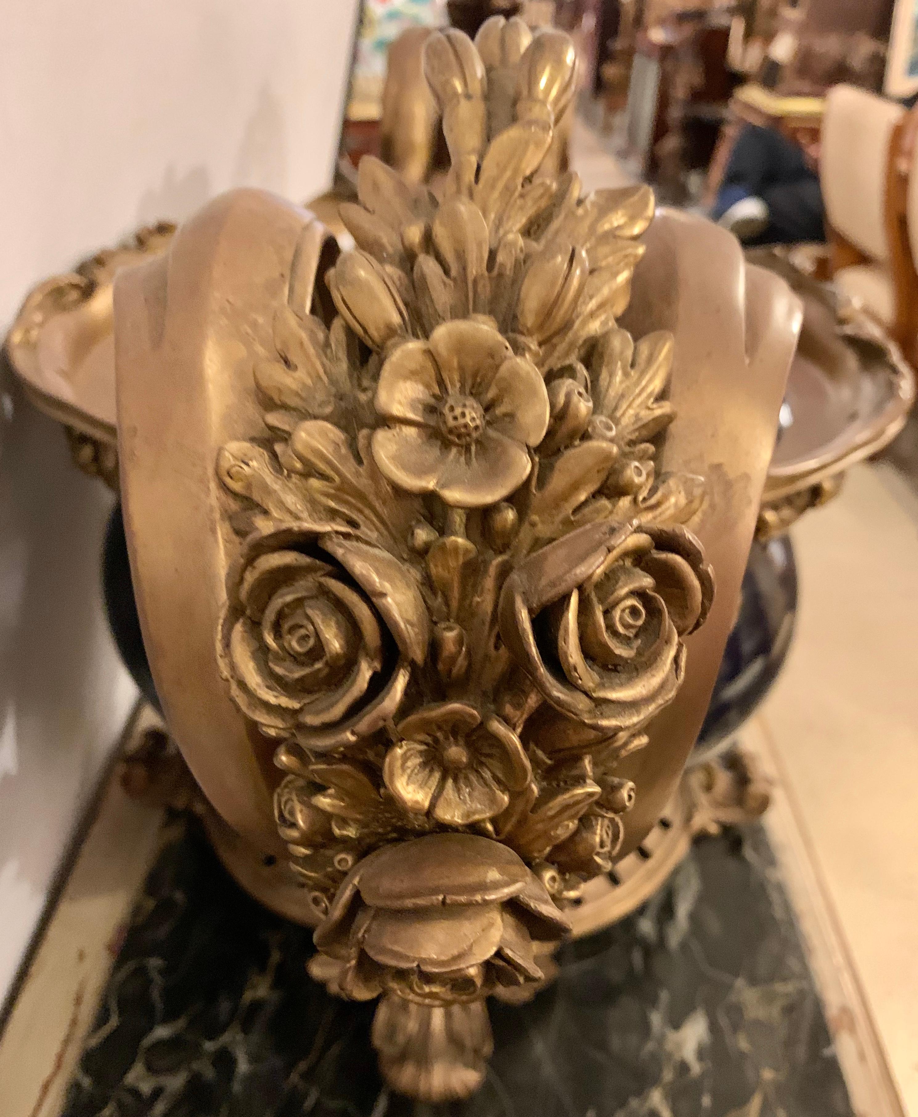 Louis XV Style Bronze Mounted Cobalt Blue Center Jardinière Planter 3