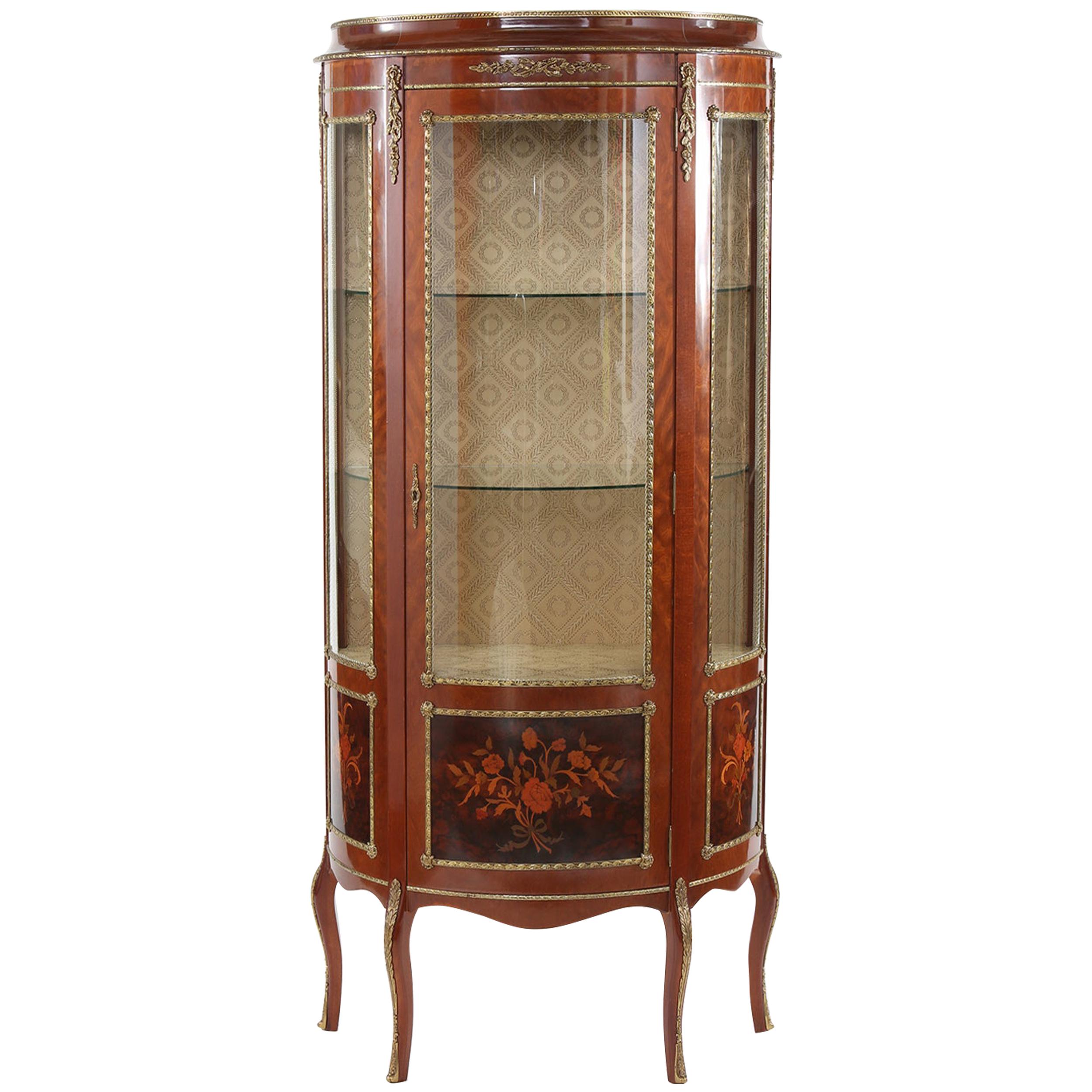 Louis XV Style Bronze Mounted Display Cabinet For Sale