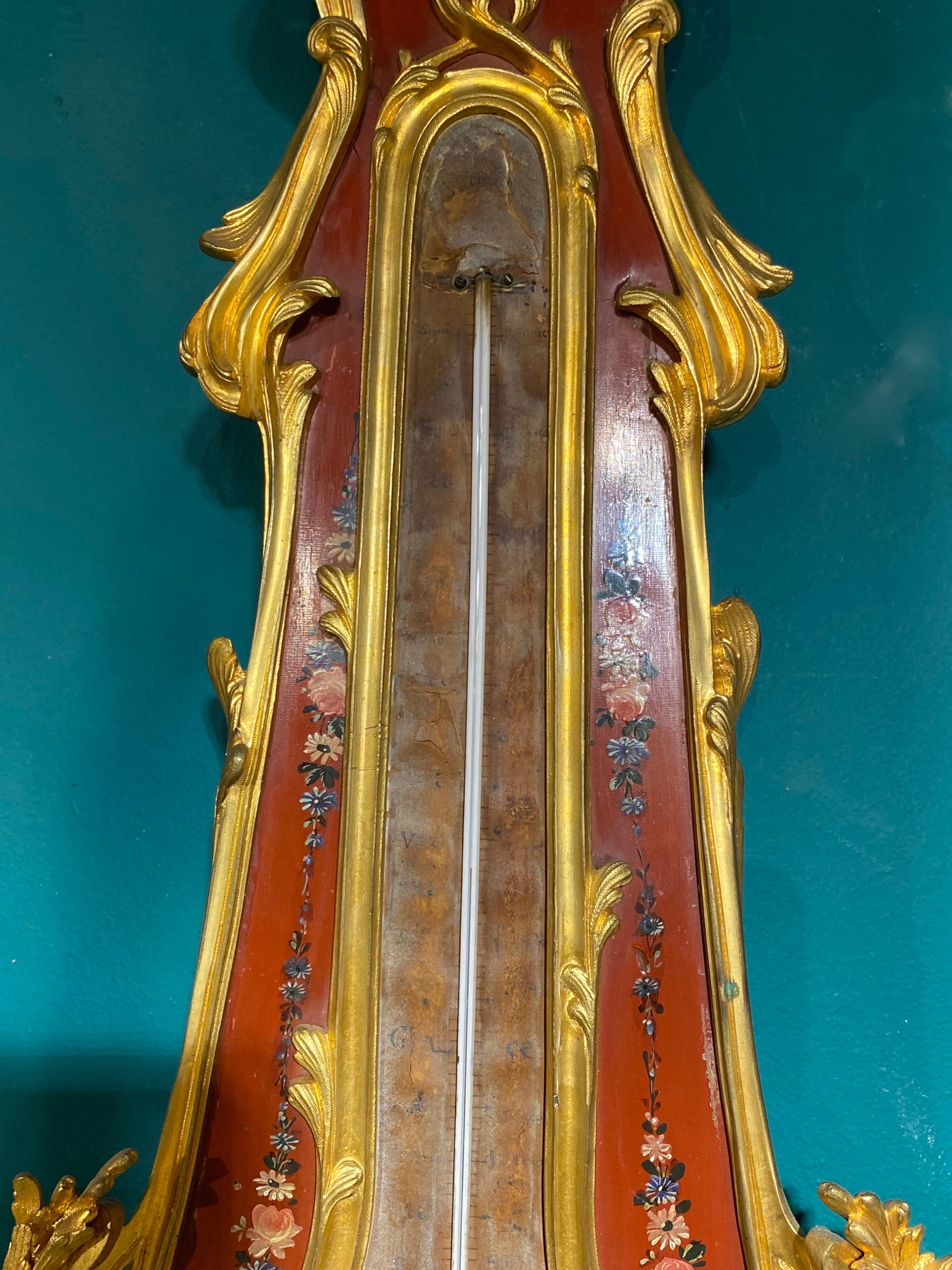 Louis XV Style Bronze-Mounted Verni Martin Painted Clock and Sconce Garniture For Sale 7