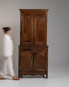Louis XV-Style Brown Wood Cabinet, French Antique from the 1800s