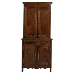 Louis XV-Style Brown Wood Cabinet, French Antique from the 1800s
