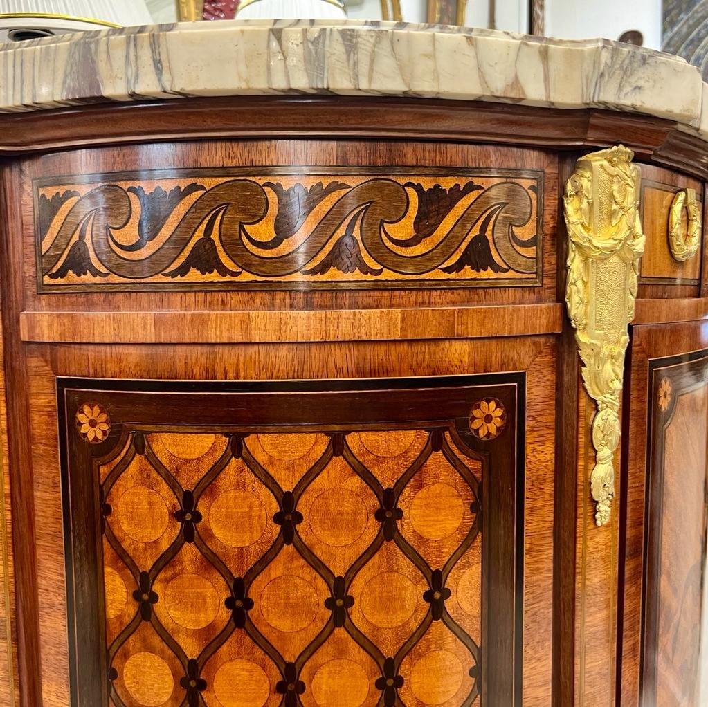 Louis XV-Style Buffet with Floral Marquetry from the Napoleon III era For Sale 1