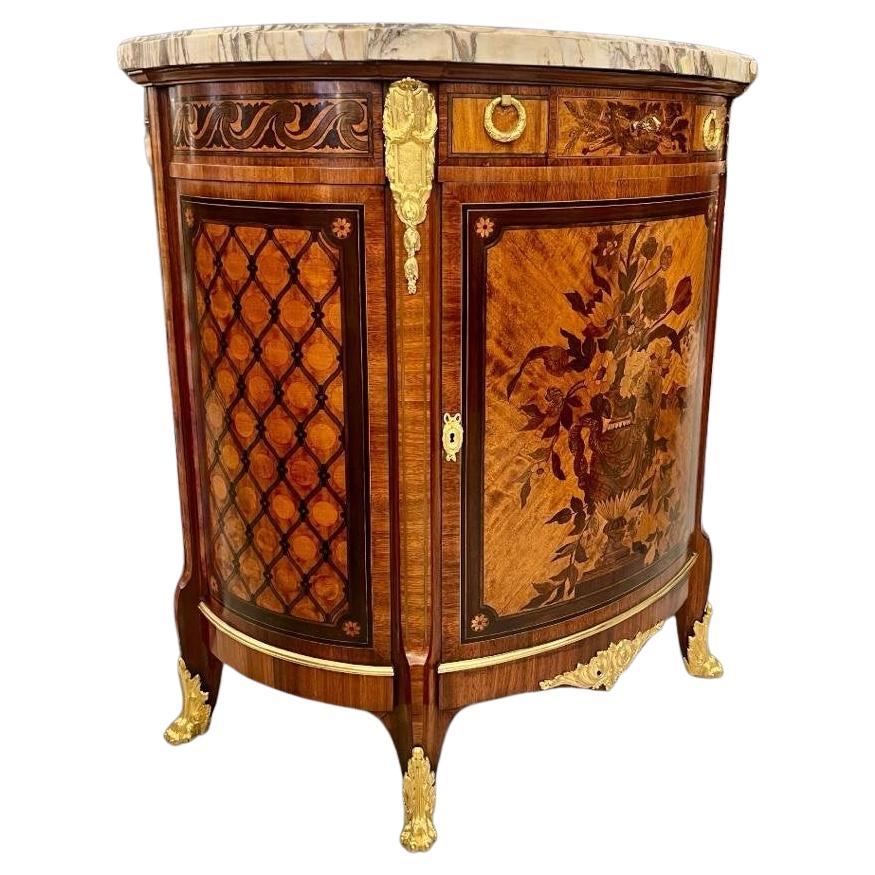 Louis XV-Style Buffet with Floral Marquetry from the Napoleon III era For Sale