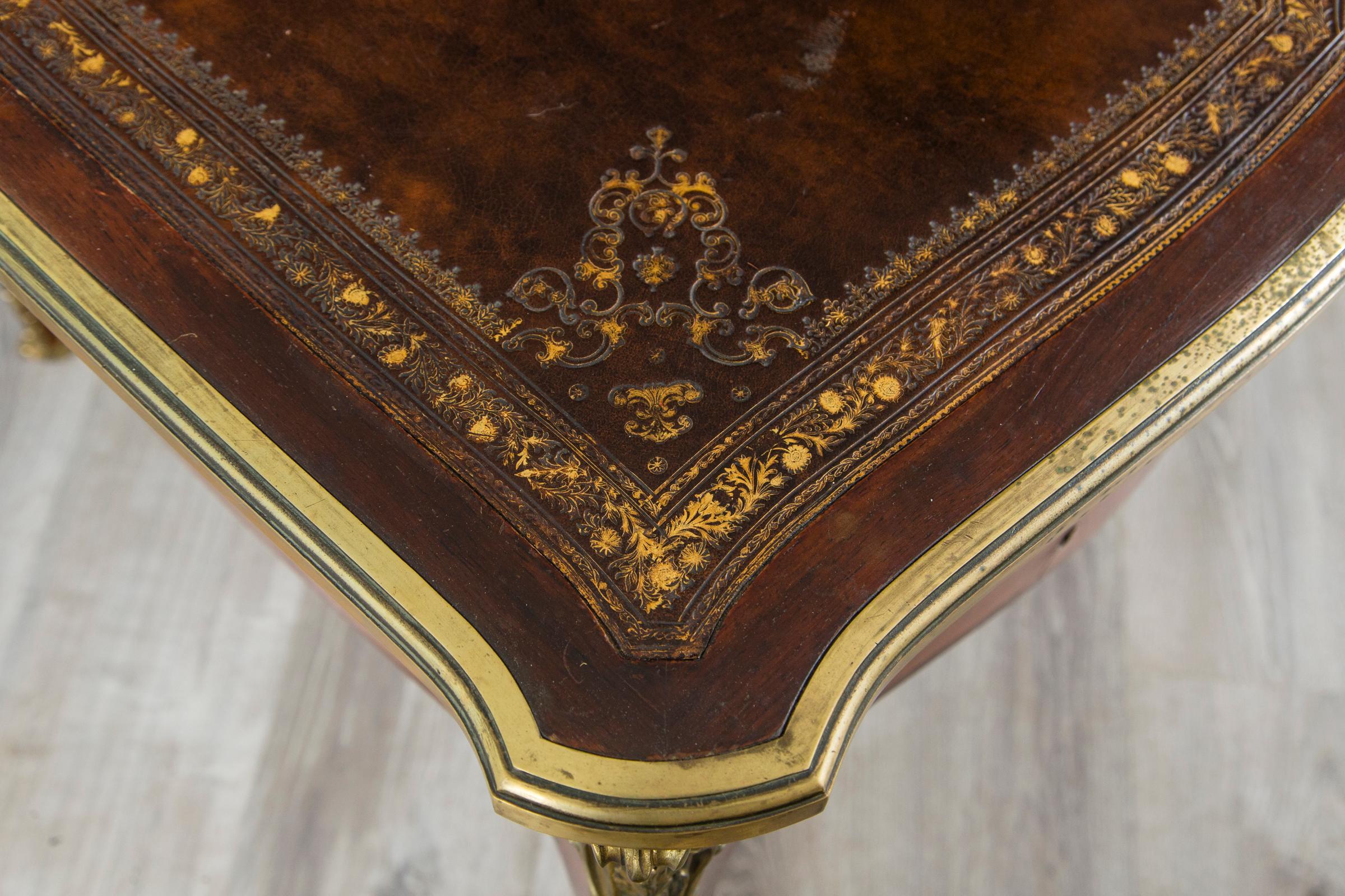 Veneer Louis XV Style Bureau Plat 'Desk' For Sale