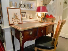 Louis XV Style Bureau Plat Writing Desk, Rosewood and Ormulu