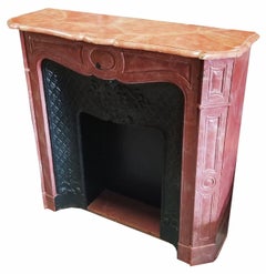 Louis XV Style Burgundy Faux Fireplace Mantle