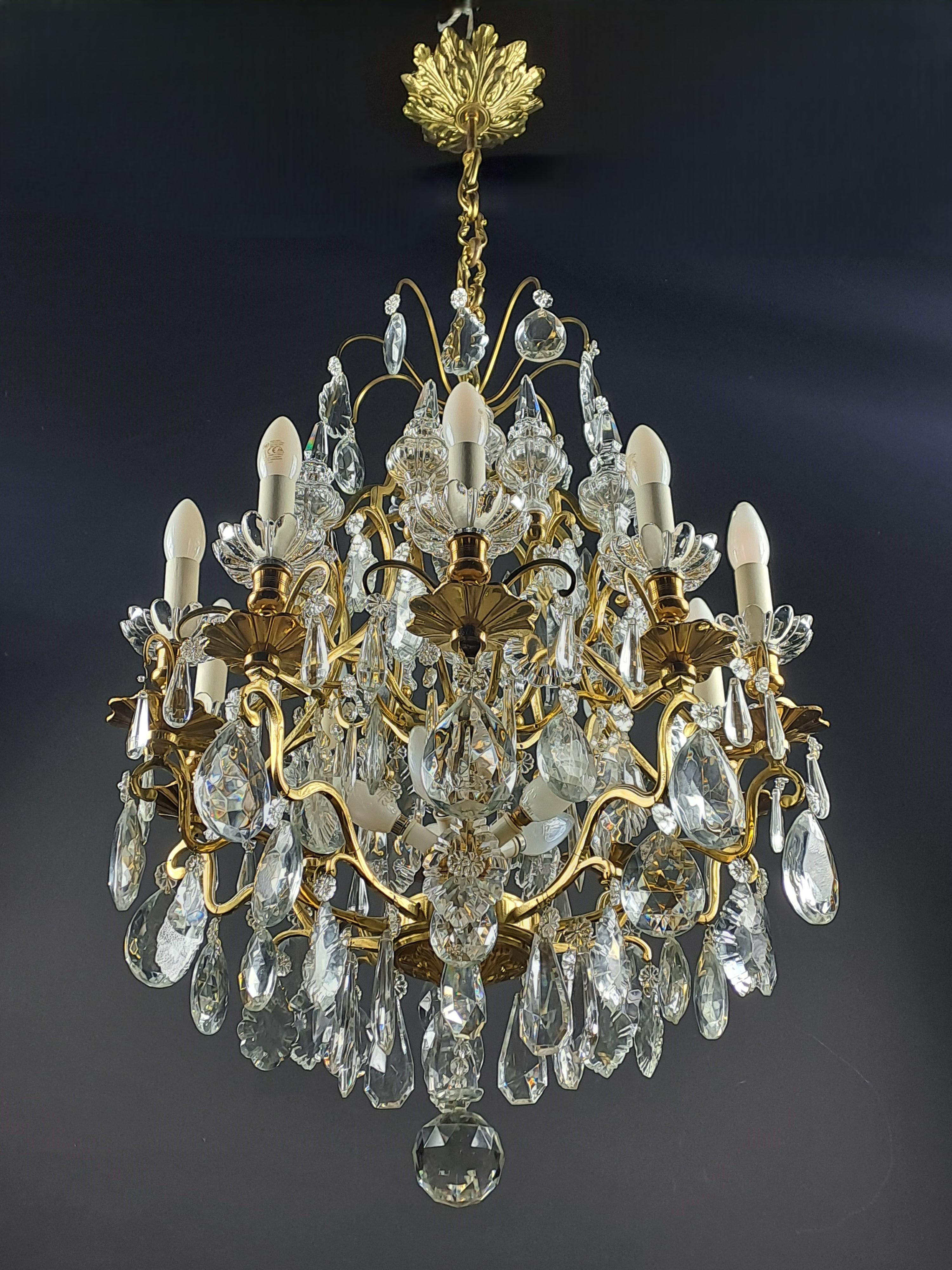 Louis XV Style Cage Chandelier In Gilded Bronze And Baccarat Crystal For Sale 6