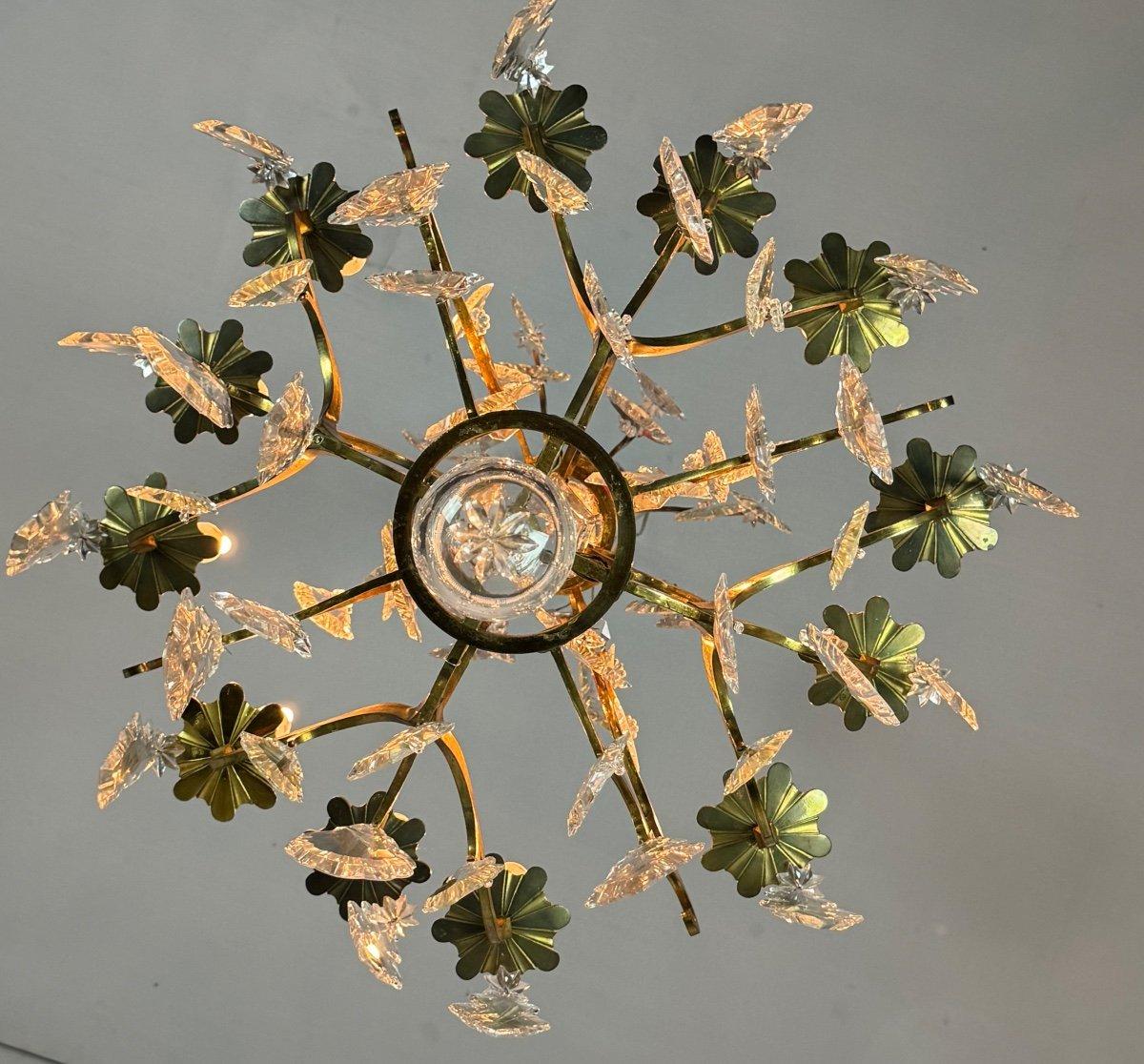Lampadario a gabbia in stile Luigi XV in bronzo dorato con nappe Circa 1920 in vendita 5