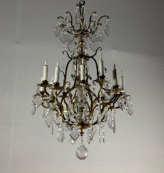 Louis XV Style Cage Chandelier In Gilt Bronze Trimmed With Tassels Circa 1920