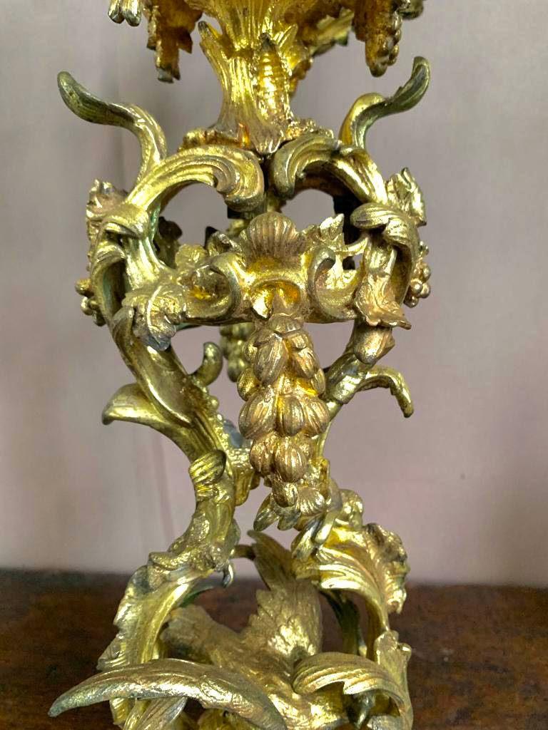 Louis XV Style Candelabra in Guilt Bronze 19th Century For Sale 1