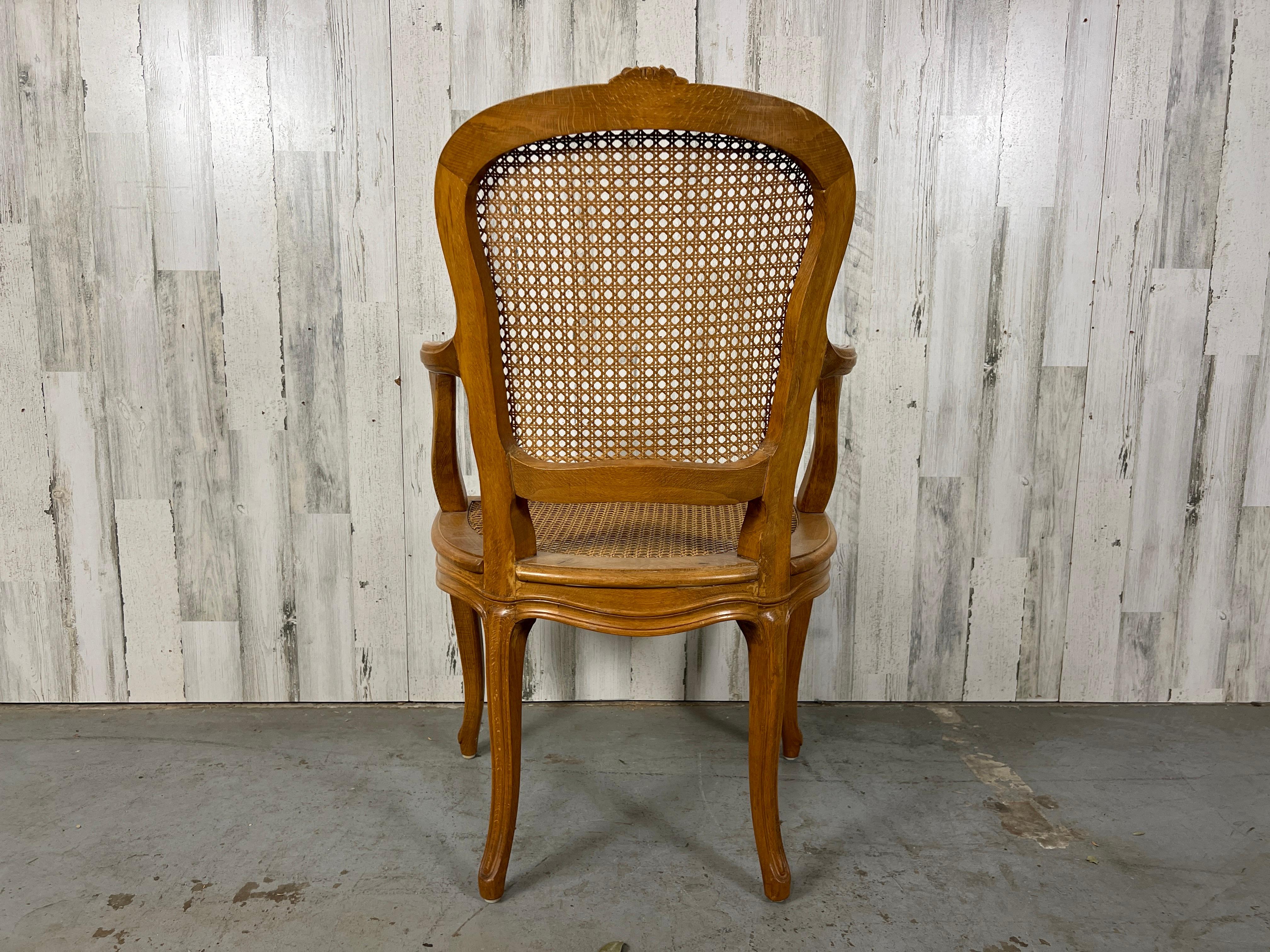 Louis XV style Cane Arm Chair 7